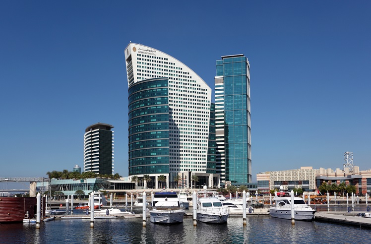 The Hotel Intercontinental Building and Dubai Festival City Marina