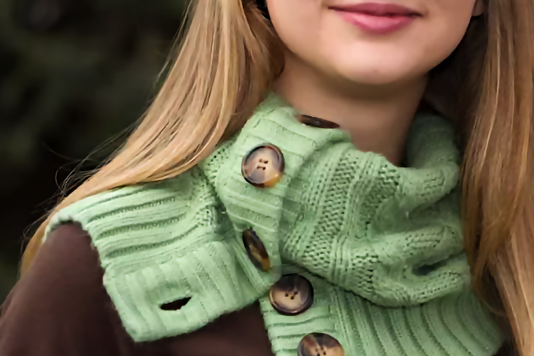 Cardigan Cowl from an Old Sweater