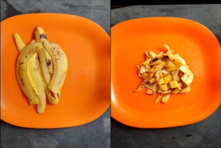Banana Peels are Chopped into Pieces